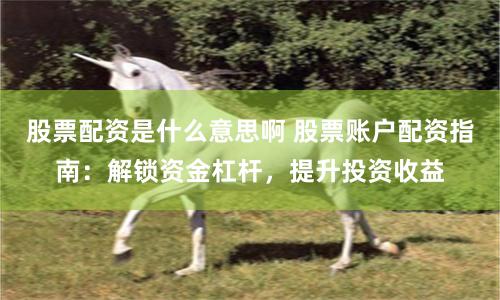 股票配资是什么意思啊 股票账户配资指南：解锁资金杠杆，提升投资收益